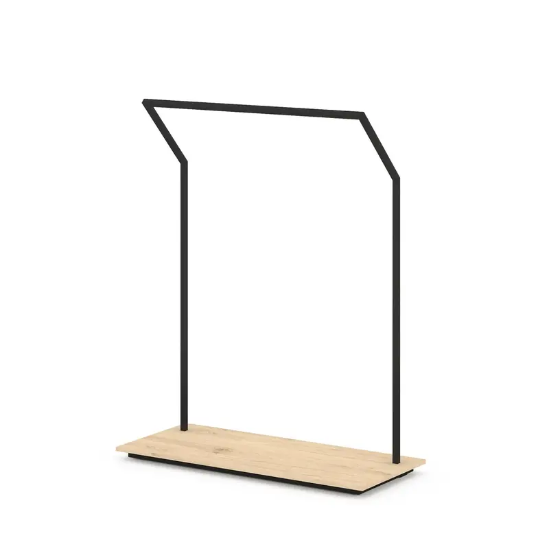 Portant vêtements incliné métal socle mélaminé 160 cm — sur mesure