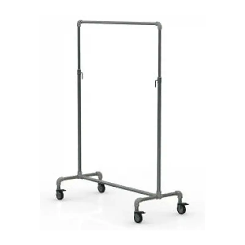 Portant vêtements réglable tube galvanisé Ø28 mm – 4 roues à freins