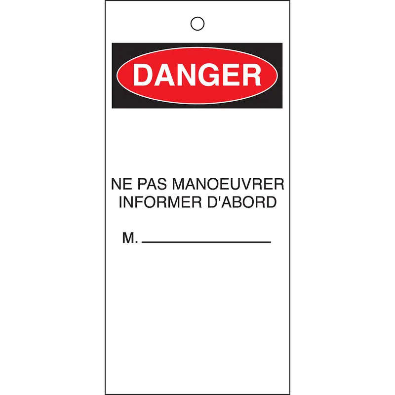 Pour avertir des risques liés aux produits & machines (produit francophone)