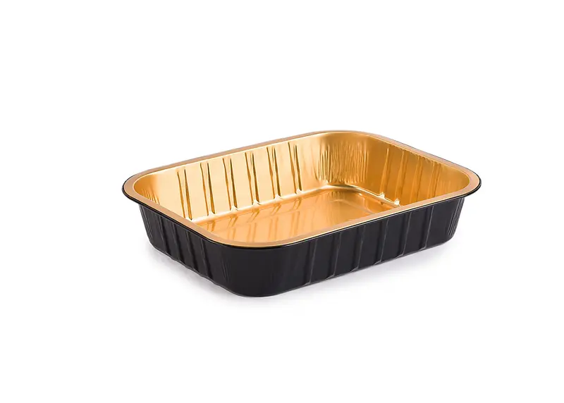 Premium, Aluschalen, Eclipse, schwarz/gold, 1530ml, 235x185x45mm, VPE