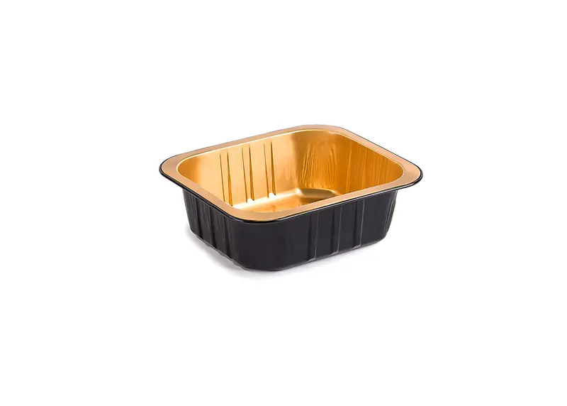 Premium, Aluschalen, Eclipse, schwarz/gold, 515ml, 142x126x45mm, VPE