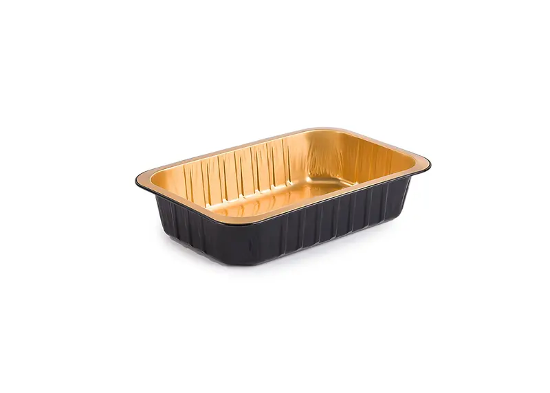Premium, Aluschalen, Eclipse, schwarz/gold, 975ml, 214x142x45mm, VPE