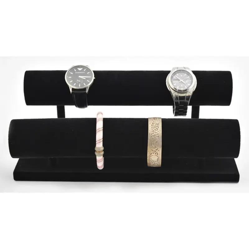 Présentoir à 2 cylindres velours pour montres et bracelets