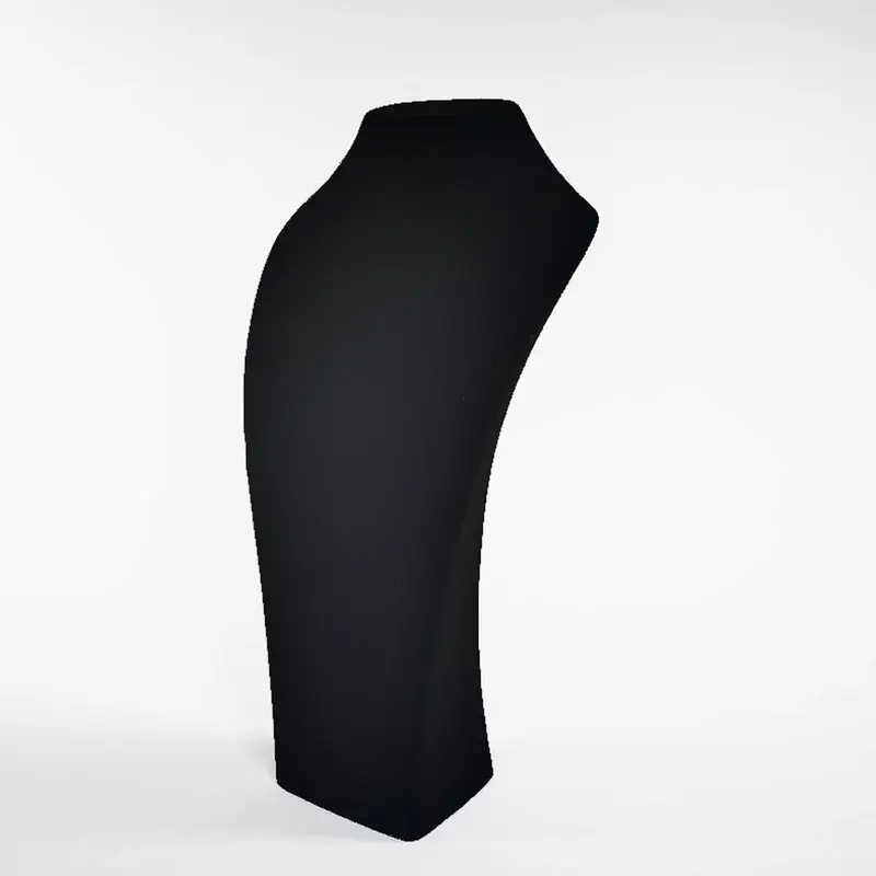 Présentoir à collier floqué velours noir — 39,5 x 24 cm