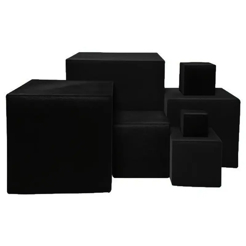 Présentoir cube floqué velours noir — 3 formats