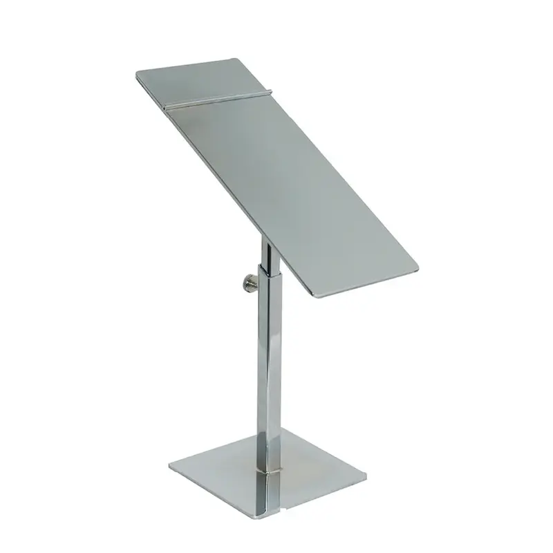 Présentoir de table pour chaussure en métal chromé – hauteur réglable