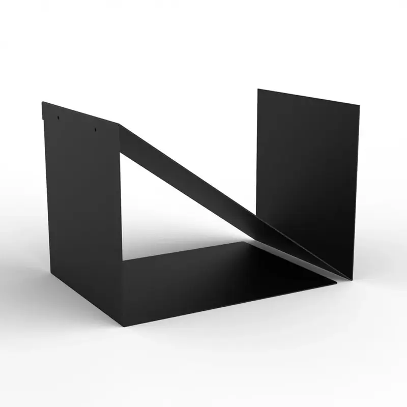 Présentoir métal 2 compartiments – Noir mat – 43 × 30 cm