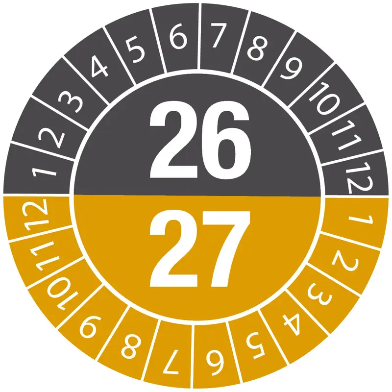 Prüfplaketten 26/27 Durchmesser 25 B-7541