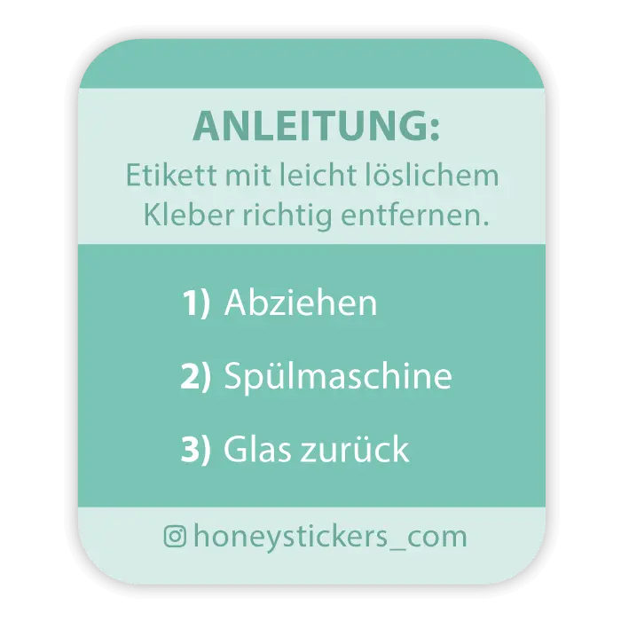 Rechteckiger Sticker 30x35mm - Anleitung Etikett abziehen