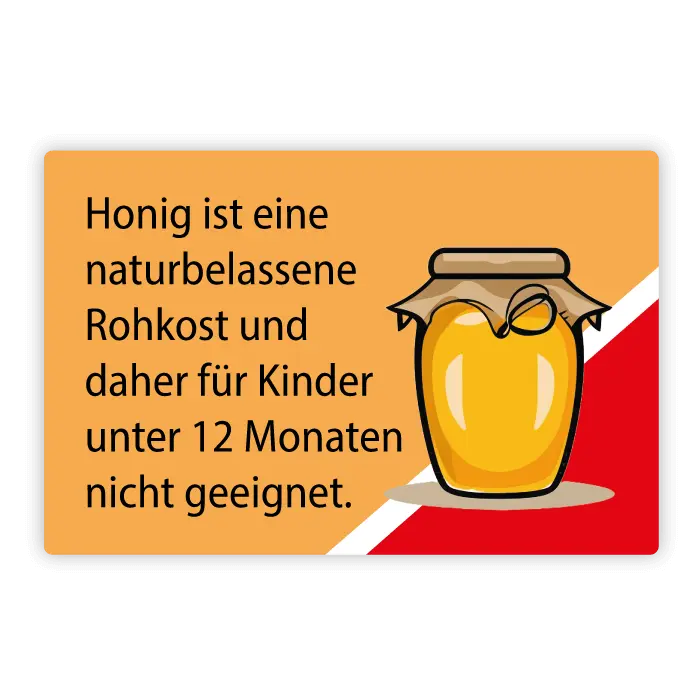 Rechteckiger Sticker 35x23mm - Verzehrhinweis