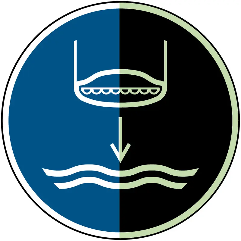 Rettungsboot fieren beim Aussetzvorgang - ISO 7010