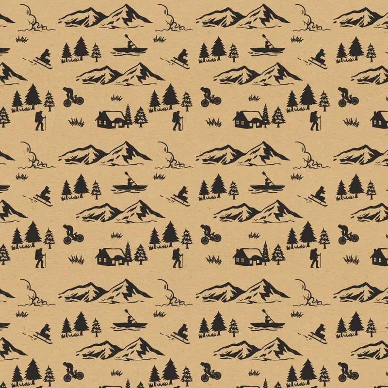 Rouleau papier cadeau kraft brun motifs – 70 cm × 100 m