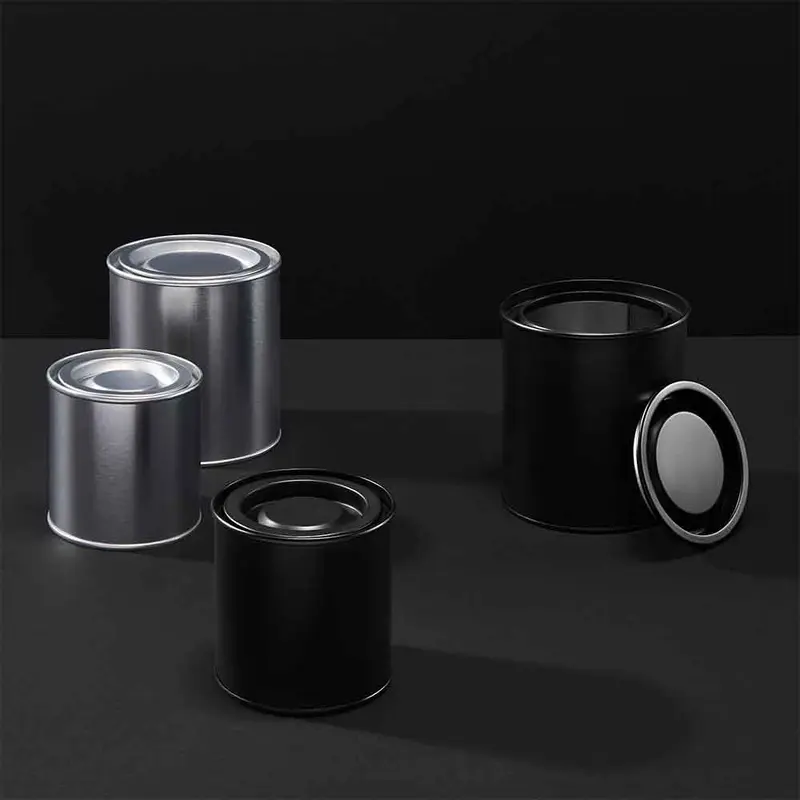 Runde Deluxe-Dosen mit Hebelverschluss in Schwarz und Silber