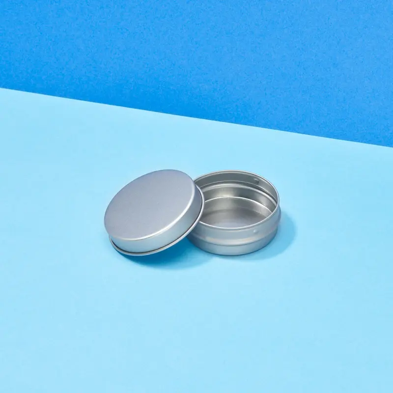 Runde nahtlose Lippenbalsam-Dosen in Silber