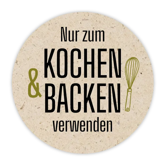 Runder Sticker 30x30mm - Backhonig | Graspapier-Optik