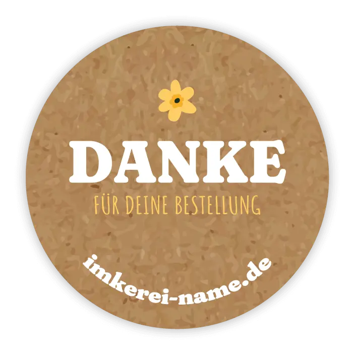 Runder Sticker 30x30mm - Danke für deine Bestellung