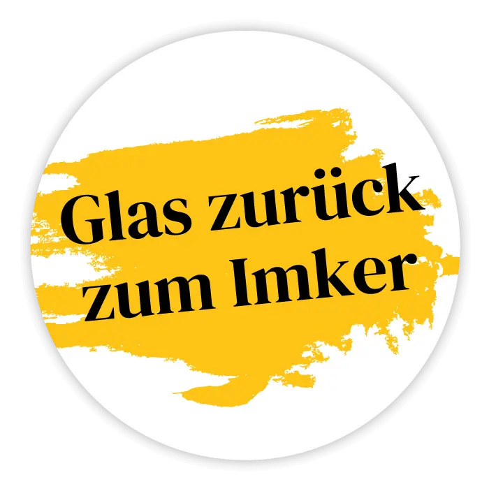 Runder Sticker 35x35mm - Glas zurück zum Imker | Fleck