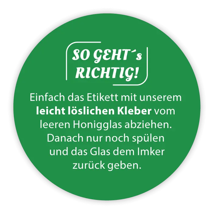 Runder Sticker 35x35mm - So geht´s richtig