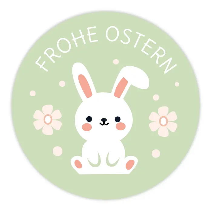 Runder Sticker 40x40mm - Frohe Ostern Hase