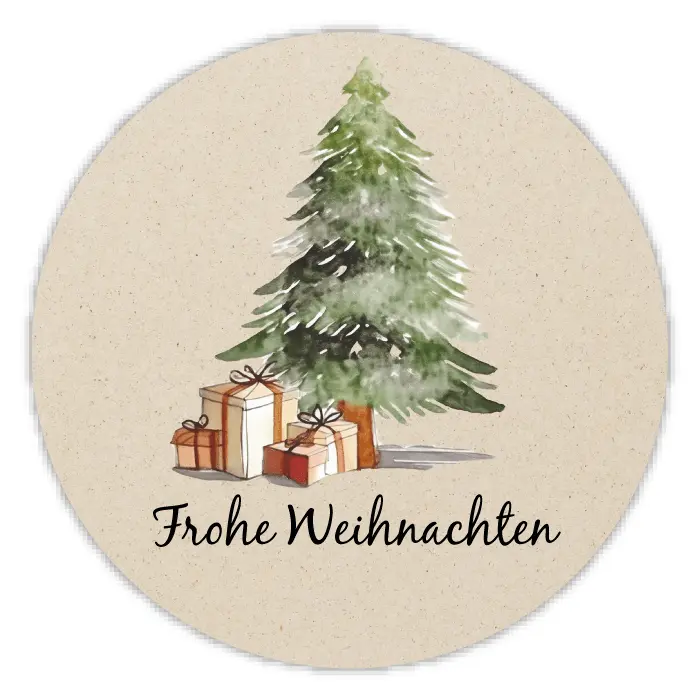 Runder Sticker 50x50mm - Weihnachten Tannenbaum