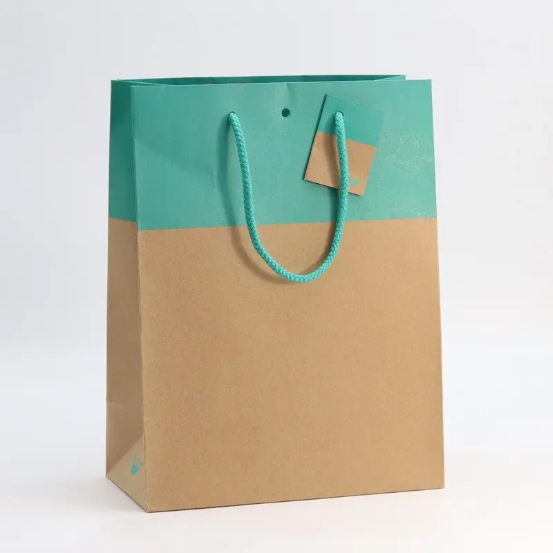 Sac kraft luxe turquoise – Collection L'Exceptionnel Line 175 g/m²