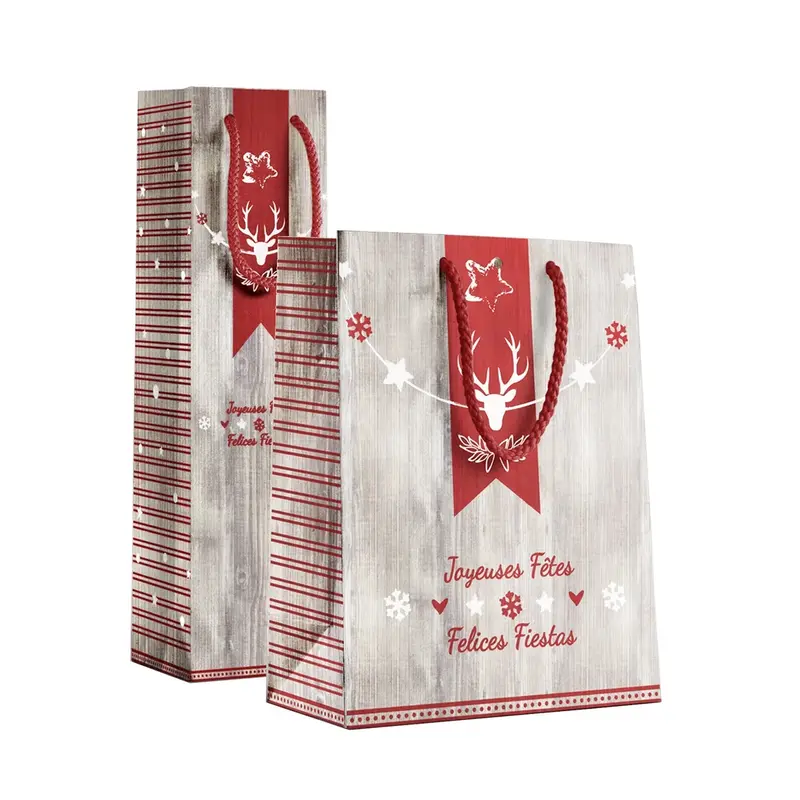 Sac Kraft Noël Effet Bois Flotté – 2 formats