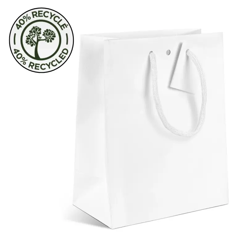 Sac papier luxe blanc mat recyclé — 6 formats