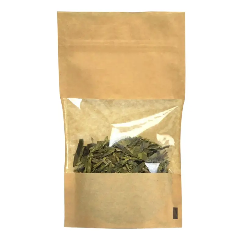Sachet zip kraft fenêtre alimentaire — 4 formats (250 à 1300 ml)