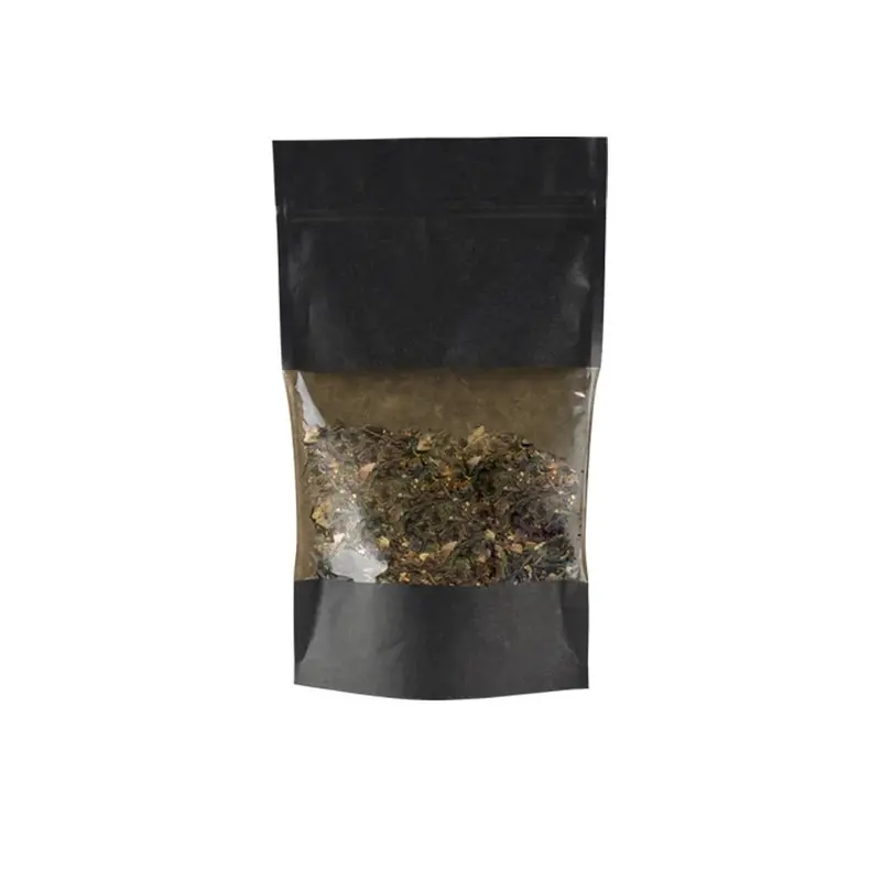Sachets zip noirs avec fenêtre — hermétiques et alimentaires