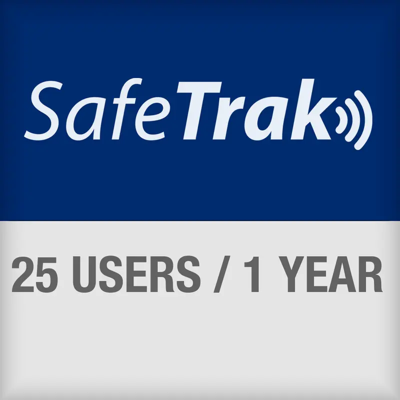 SafeTrak-Abonnement für den Zugriff auf das Cloudsystem für bis zu 25 Anwender für 1 Jahr