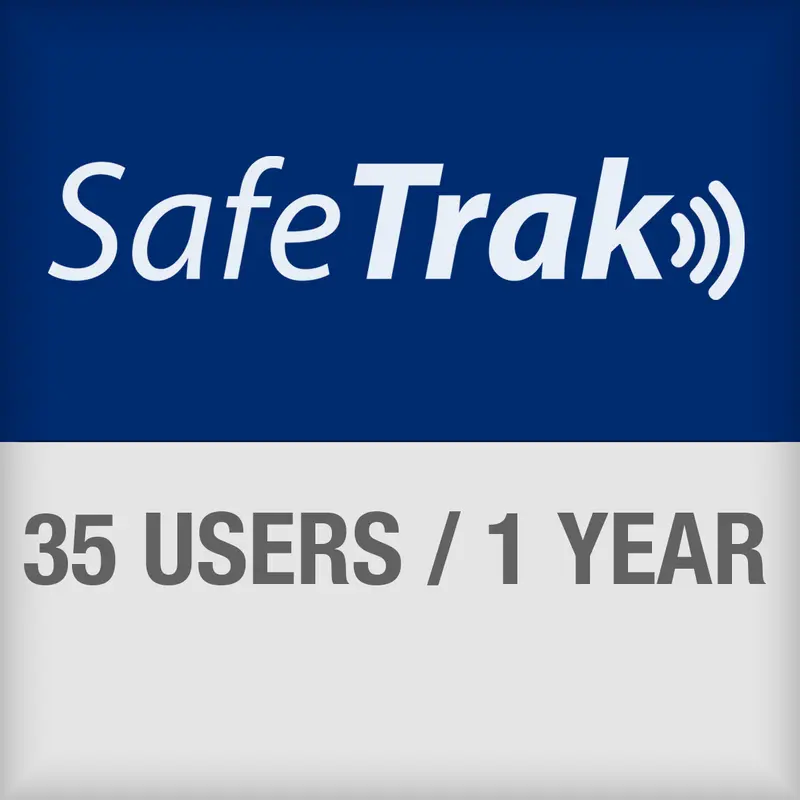 SafeTrak-Abonnement für den Zugriff auf das Cloudsystem für bis zu 35 Anwender für 1 Jahr