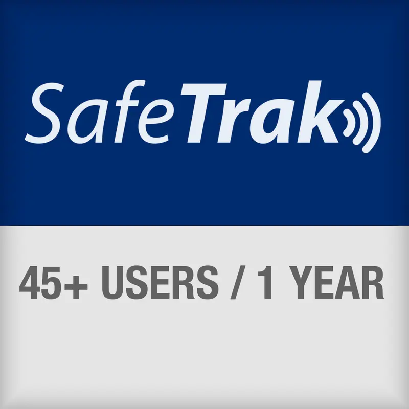 SafeTrak-Abonnement für den Zugriff auf das Cloudsystem für mehr als 45 Anwender für ein 1 Jahr