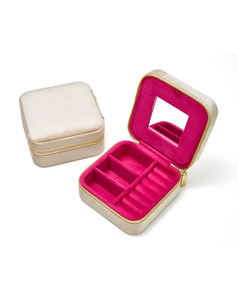 Samt Schmuckkästchen – Champagne Framboise Duo (Set aus 5) | Reise Schmuckkästchen