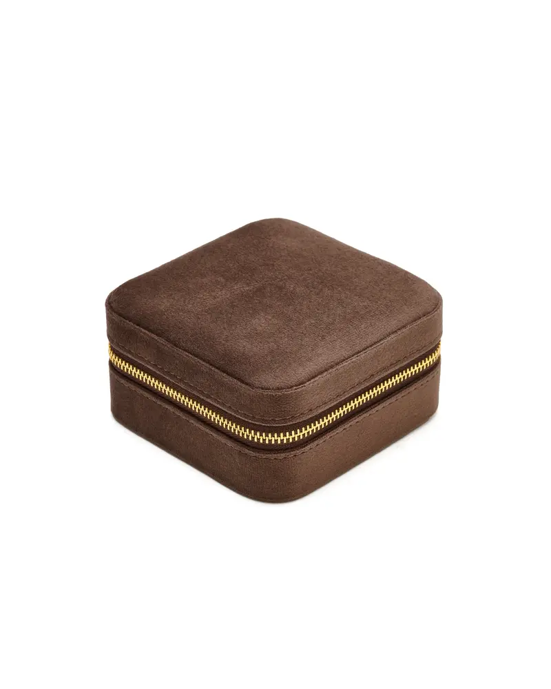 Samt Schmuckkästchen – Cocoa (Set aus 5) | Reise Schmuckkästchen