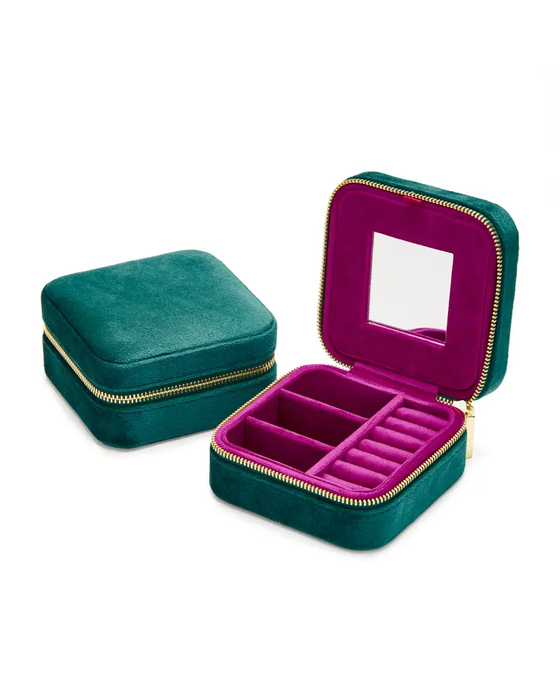 Samt Schmuckkästchen – Emerald Wild Berry Duo (Set aus 5) | Reise Schmuckkästchen
