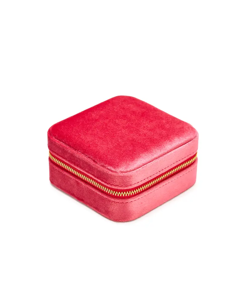 Samt Schmuckkästchen – Sunset Coral (Set aus 5) | Reise Schmuckkästchen