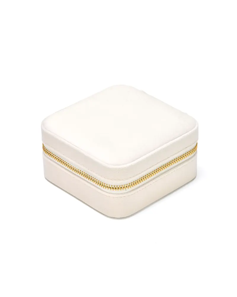 Samt Schmuckkästchen – Warm White (Set aus 5) | Reise Schmuckkästchen