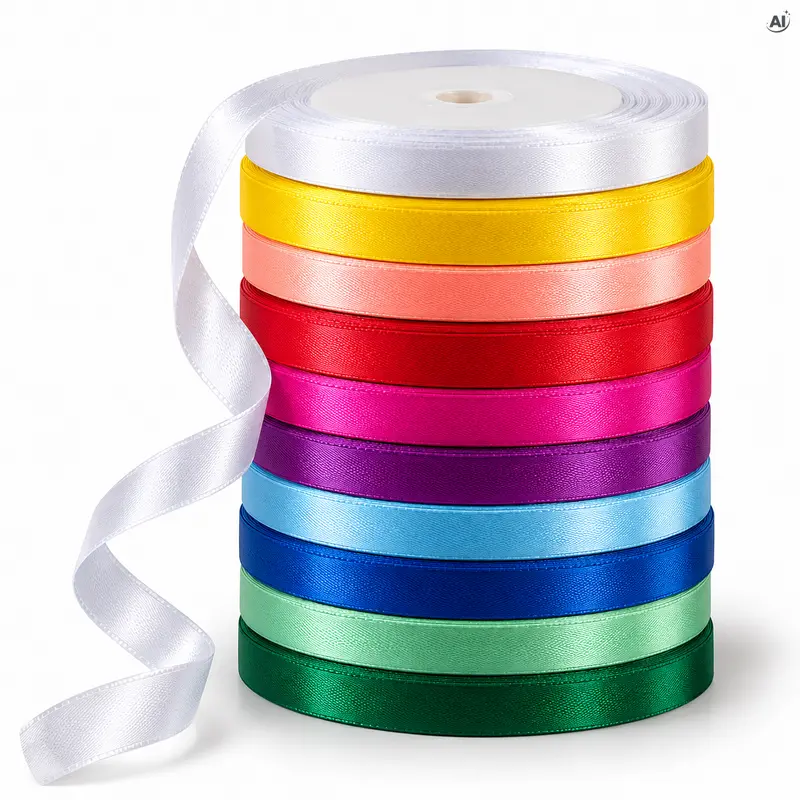 Satinbänder 6 mm, bunt, 10 Stück