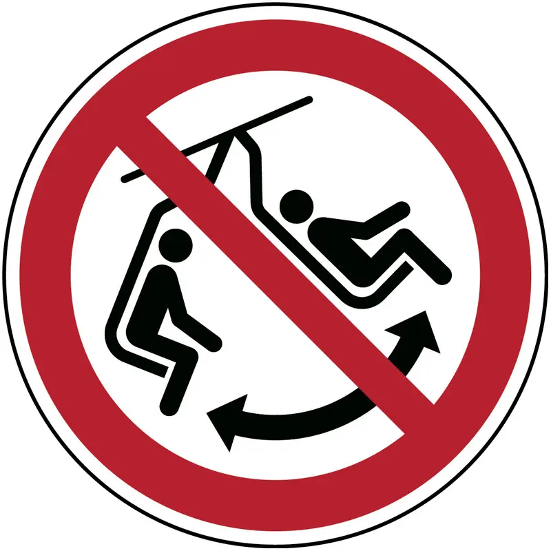 Schaukeln im Sessel verboten - ISO 7010