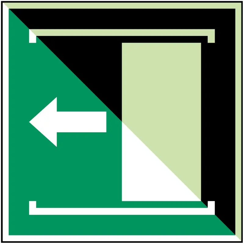 Schiebetür öffnet nach links - ISO 7010
