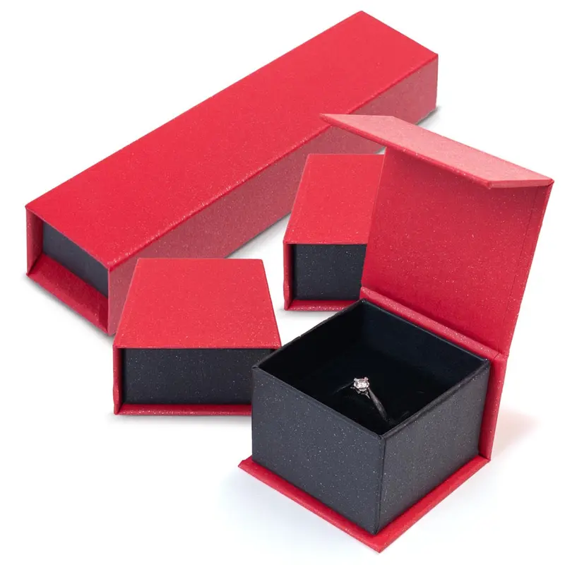 Schmuck-Geschenkboxen, rot, 4 Stück