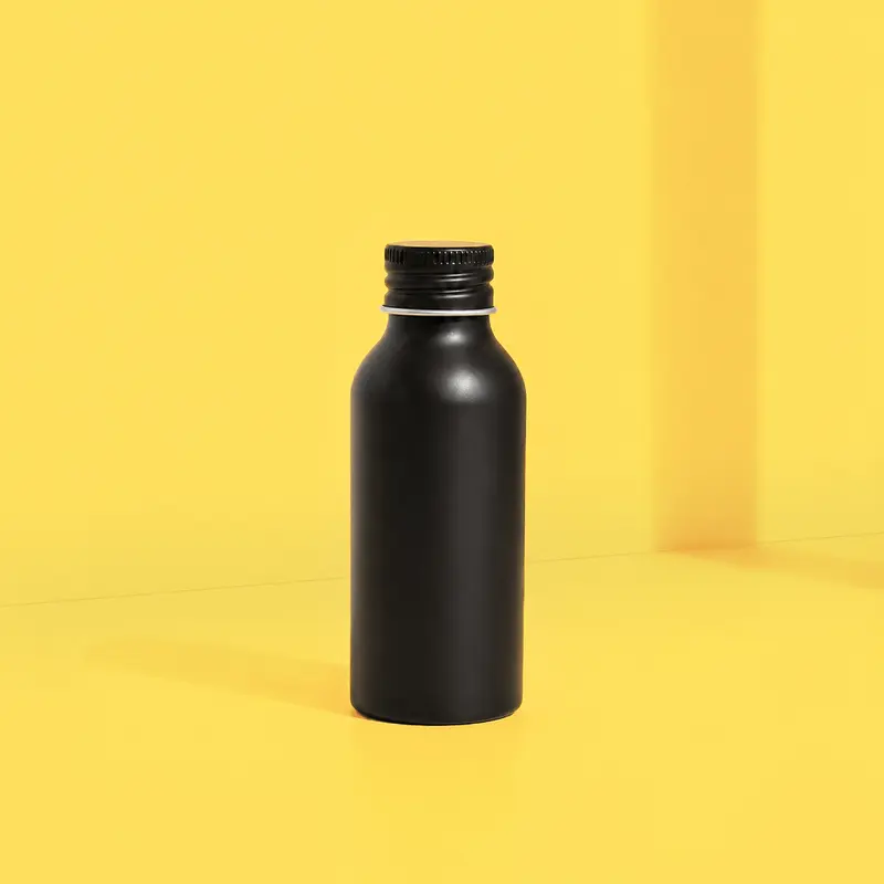Schwarz glänzende Aluminiumflaschen | Exklusives Finish