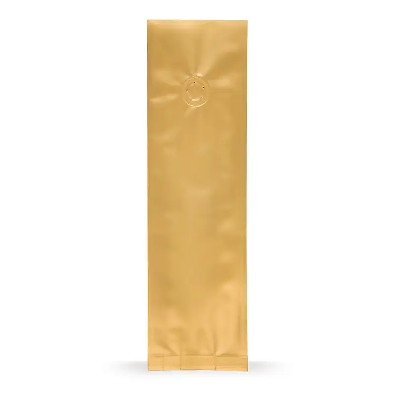 Seitenfaltenbeutel Gold mit Aromaschutzventil