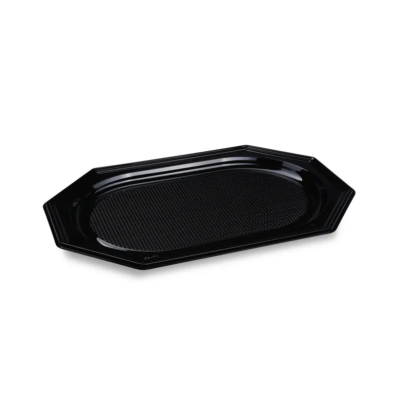 Servierplatten Schwarz, PET, 450 × 302 mm, oval, 50 Stk.