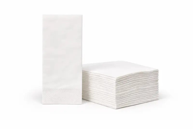 Servietten 1/8-Falz 33×33 cm | 2-lagig | Weiß | Gastronomie