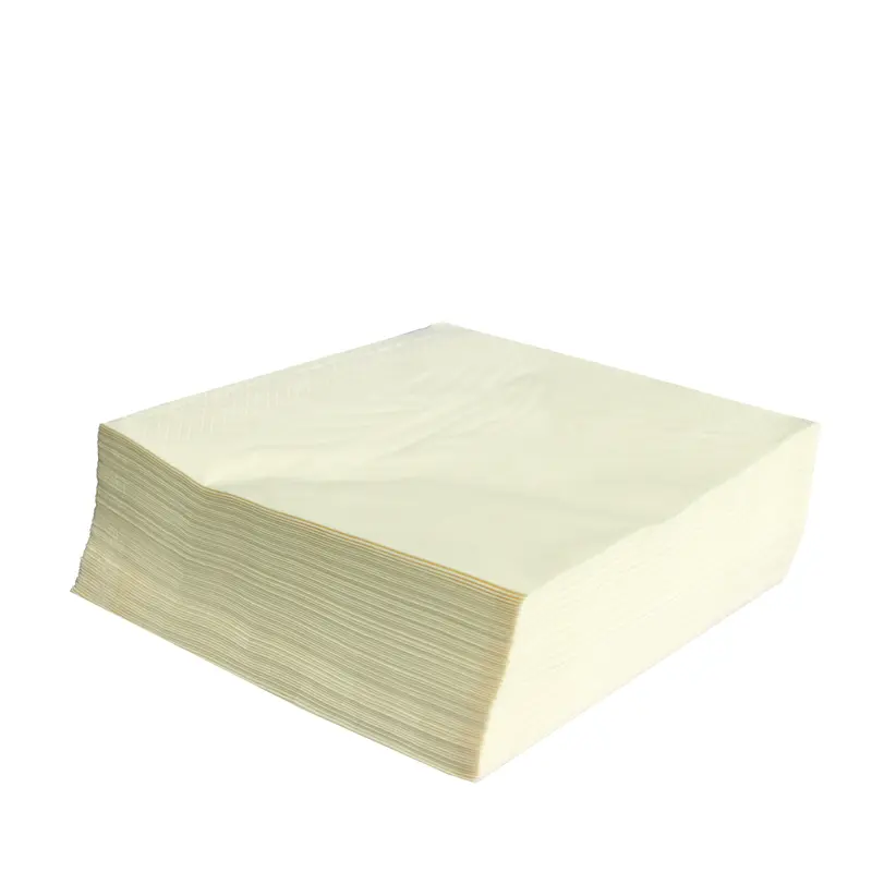 Servietten Premium – 40 × 40 cm, Zellstoff, 2-lagig, 1/4-Falz, creme