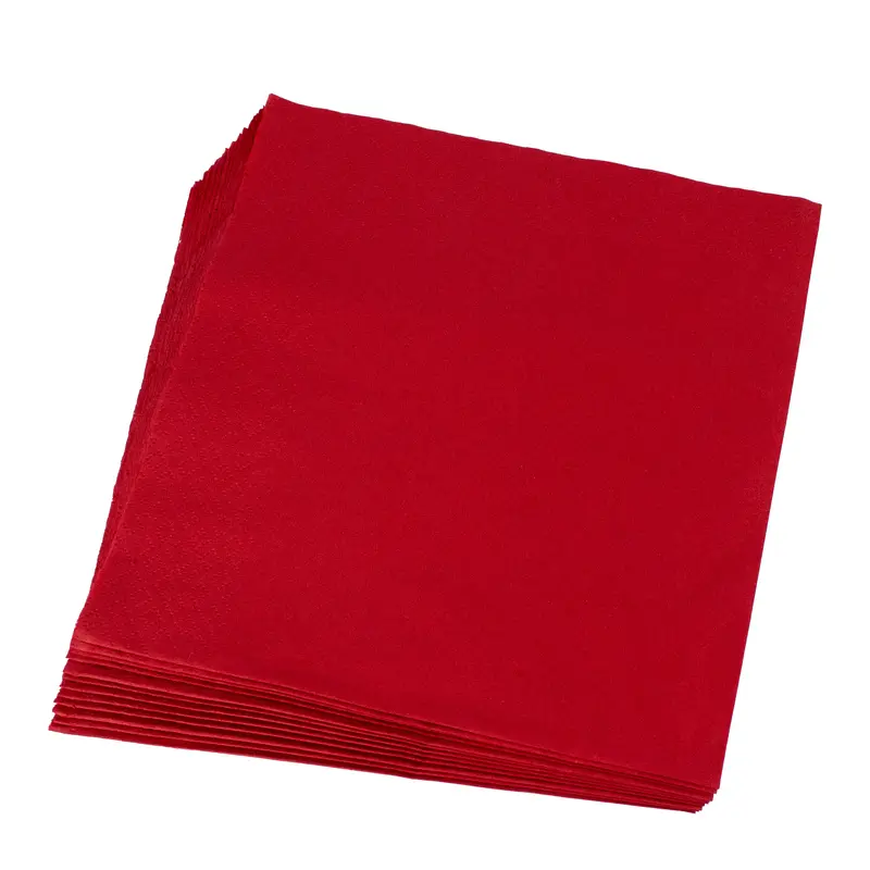 Servietten Premium – 40 × 40 cm, Zellstoff, 2-lagig, 1/4-Falz, rot