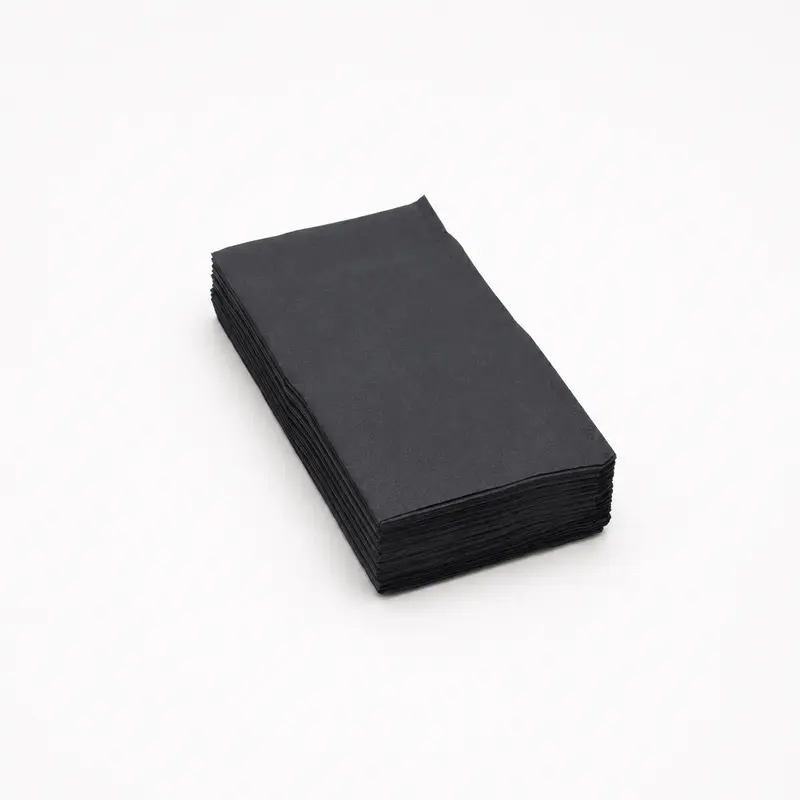 Servietten Schwarz, 33 x 33 cm, 1/8 Buchfalz, 3-lagig, 1250 Stk.