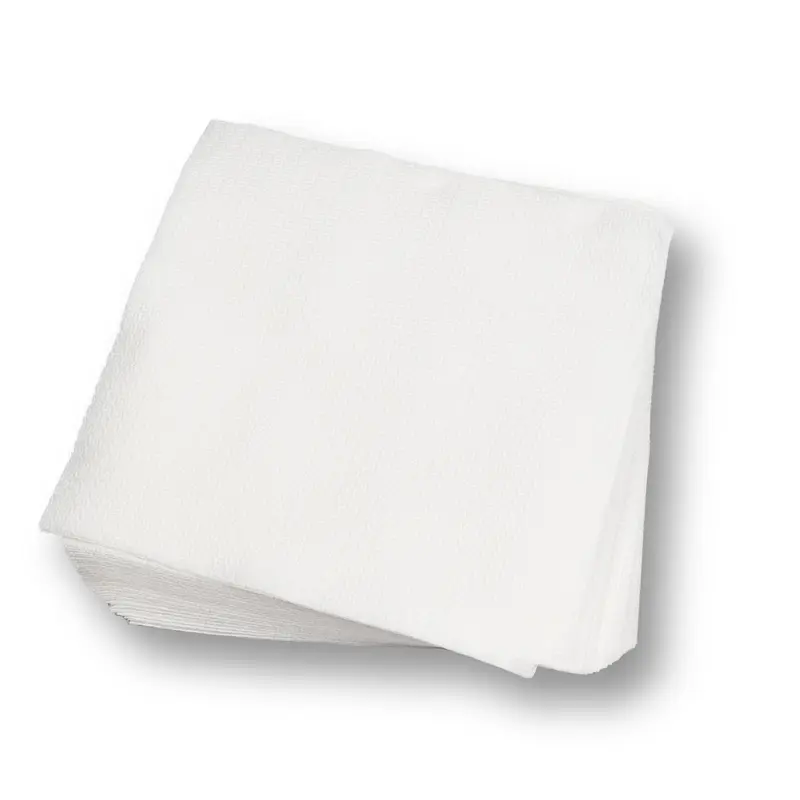 Servietten Standard – 33 × 33 cm, Zellstoff, 1-lagig, 1/4-Falz, weiß, geprägt