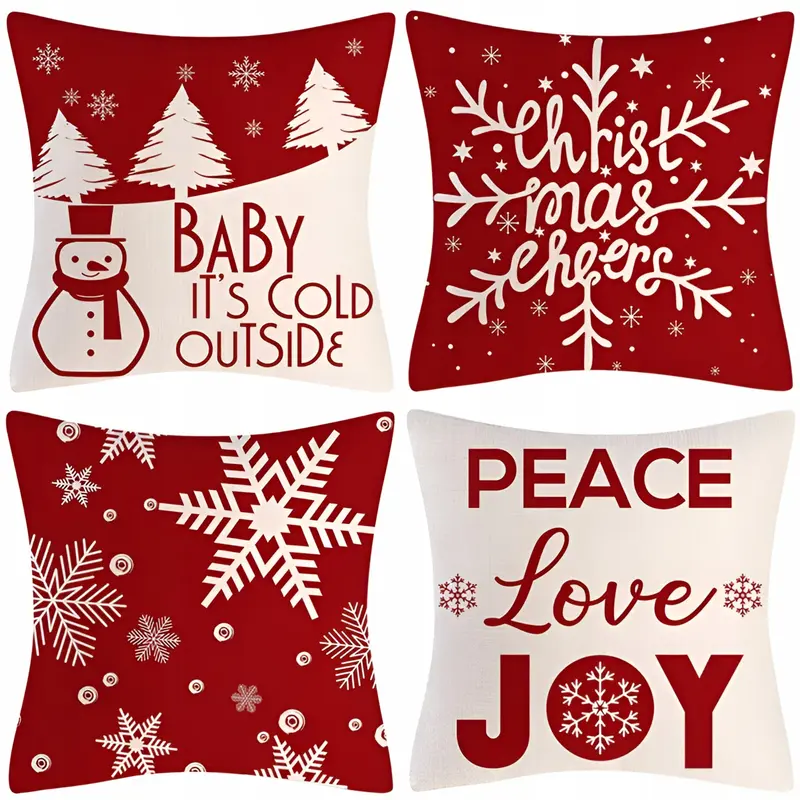 Set mit weihnachtlichen Dekokissenbezügen 44×44cm